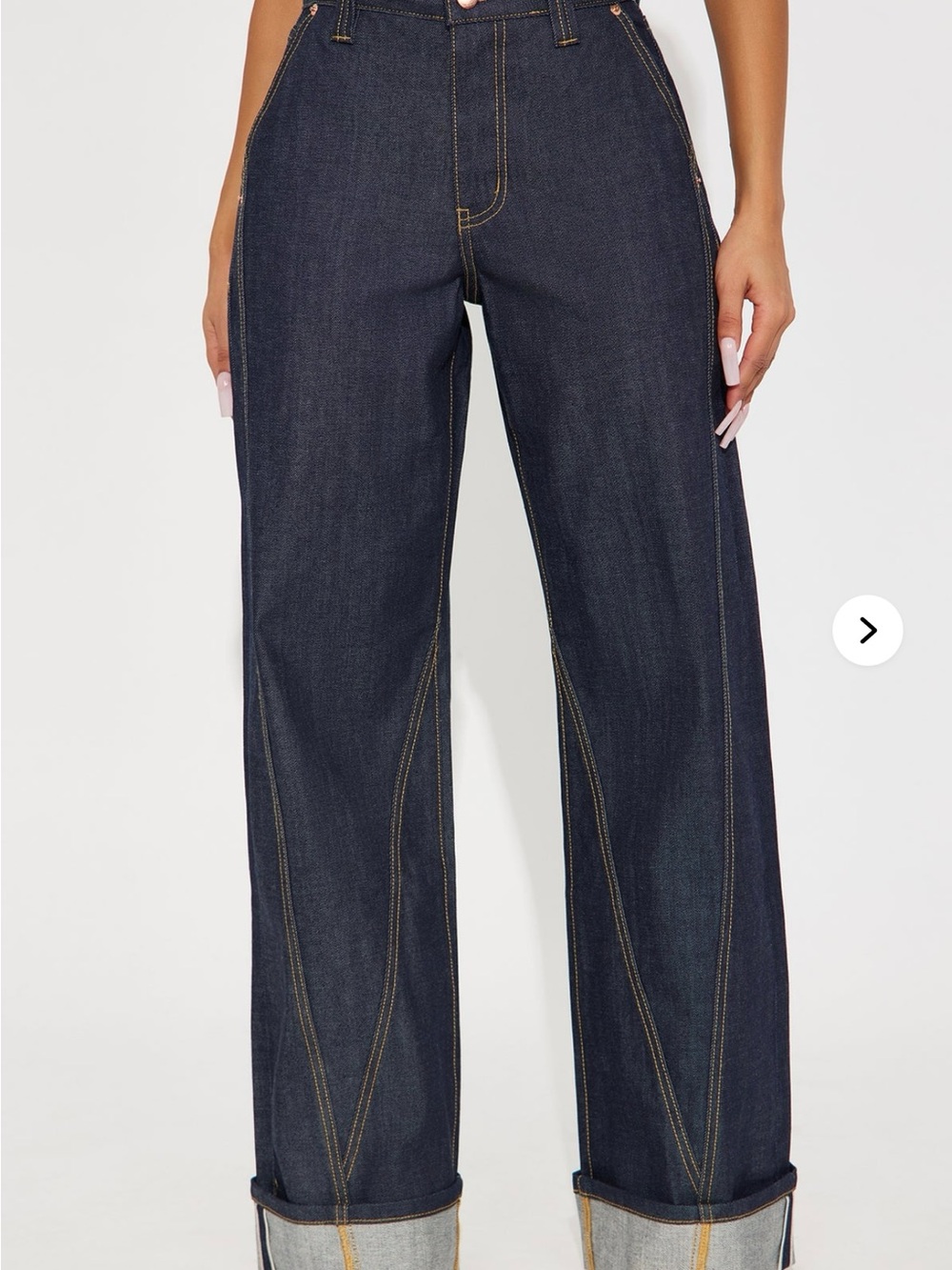 Fashion Nova Dark Indigo Straight Leg Jeans